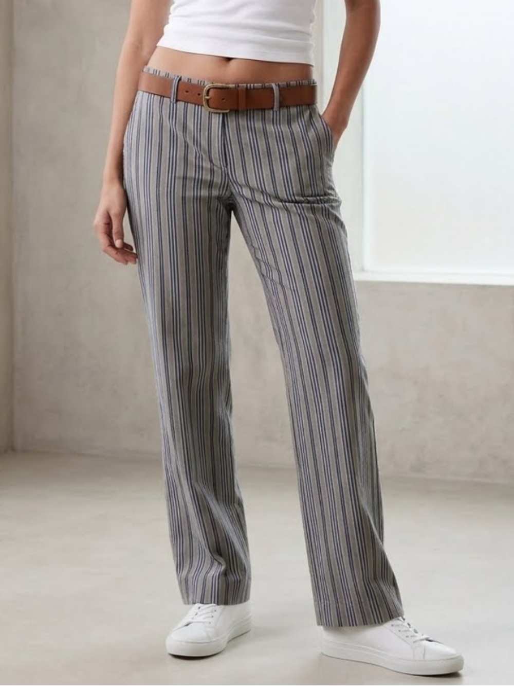 LOFT Vintage Y2K Striped Straight Leg Trousers Size 12